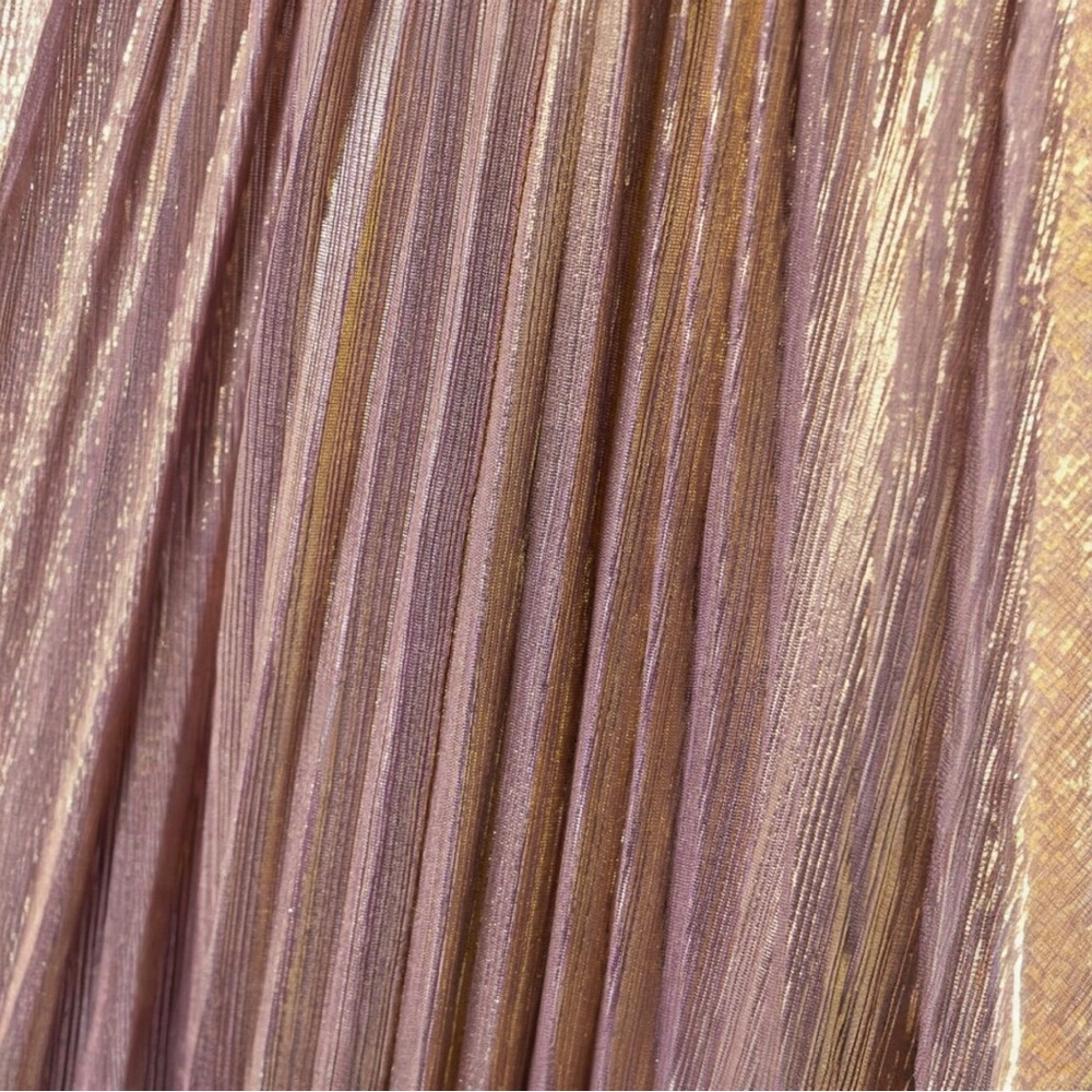Retrofête Lyanna Metallic Pleated Sweetheart Strapless Maxi Dress Evening Gown - Picture 14 of 15